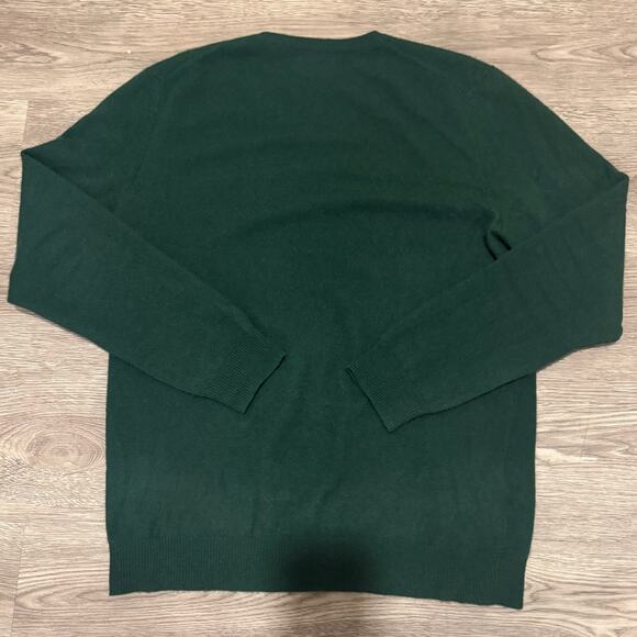 Club Room Cashmere Dark Forest Green Sweater Men Large Fall Luxury Soft Preppy - Picture 2 of 5